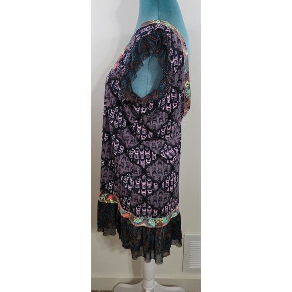 Revolve Maaji Mini Dress Womens Medium Ruffled Abstract Boho Cottagecore Dress - Picture 8 of 8